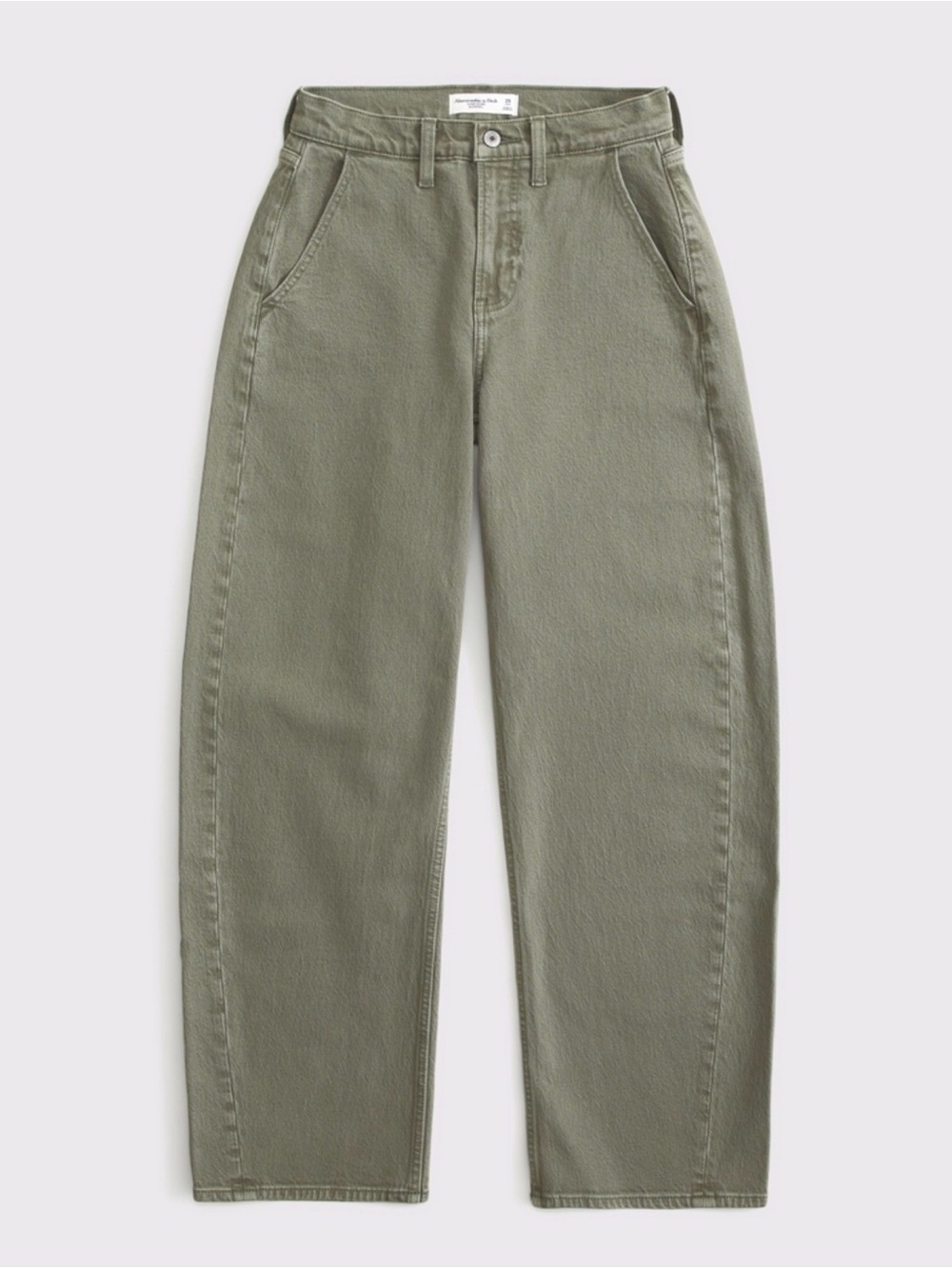 Abercrombie high rise barrel olive jeans